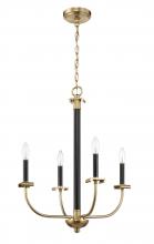 Craftmade 54824-FBSB - Stanza 4 Light Chandelier in Flat Black/Satin Brass