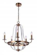 Craftmade 57725-SB - Graclyn 5 Light Chandelier in Satin Brass