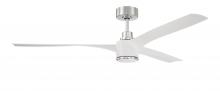 Craftmade PHB60WPLN3 - Phoebe 60" 3-Blade Ceiling Fan in White/Polished Nickel w/ White Blades; LT Kit Included (option