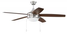 Craftmade EPHA52BNK5 - Phaze Energy Star 5 52" 5-Blade Ceiling Fan in Brushed Polished Nickel w/ Walnut/Dark Oak Blades