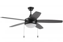 Craftmade EPHA52FB5 - Phaze Energy Star 5 52" 5-Blade Ceiling Fan in Flat Black w/ Flat Black/Greywood Blades