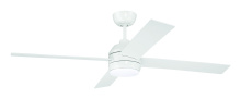 Craftmade KLS52W4 - Kelsey 52" 4-Blade Ceiling Fan in White w/ White Blades; Integrated Light Kit