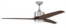 Craftmade MOB60CH3 - Mobi 60" 3-Blade Ceiling Fan in Chrome w/ Walnut Blades; Light Kit Included (optional)