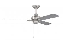 Craftmade MOT52BNK3 - Moto 52" 3-Blade Ceiling Fan in Brushed Polished Nickel w/ Brushed Nickel/Driftwood Blades