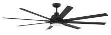Craftmade RSH72FB8 - Rush 72" 8-Blade Indoor/Outdoor (Wet) Ceiling Fan in Flat Black w/ Flat Black Blades