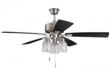 Craftmade KTE52BNK5 - Kate 52" 5-Blade Ceiling Fan in Brushed Polished Nickel w/ Driftwood/Grey Walnut Blades