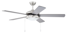 Craftmade NIK52BNK5 - Nikia 52" 5-Blade Ceiling Fan in Brushed Polished Nickel w/ Brushed Nickel/Walnut Blades