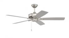 Craftmade OPT52BNK5 - Optimum 52" 5-Blade Ceiling Fan in Brushed Polished Nickel w/ Brushed Nickel/Dark Driftwood Blad