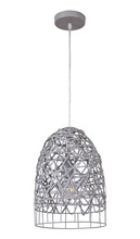Craftmade P935STG1 - 1 Light Mini Pendant w/Woven Rattan Shade