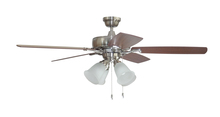 Craftmade TCE52BNK5C4 - Twist N Click 52" 5-Blade Ceiling Fan in Brushed Polished Nickel w/ Ash/Mahogany Blades (4-Light