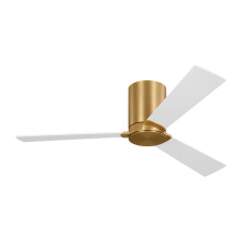Visual Comfort & Co. Fan Collection 3RZHR44BBS - Rozzen 44 Hugger Ceiling Fan in Burnished Brass with Matte White Blades